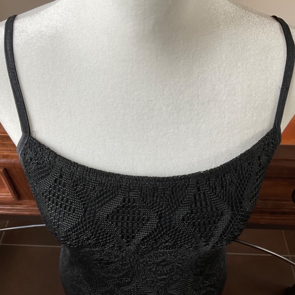 Sassy Lace and Fringe Vintage-Inspired Cocktail Dress. Black Size M - Picture 2 of 9